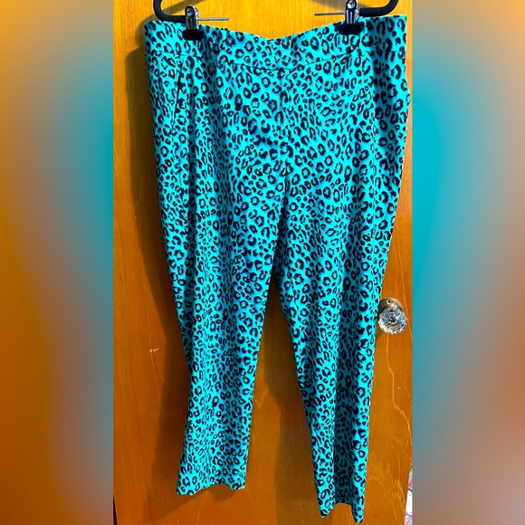Aqua cheetah print pants - Picture 1 of 6